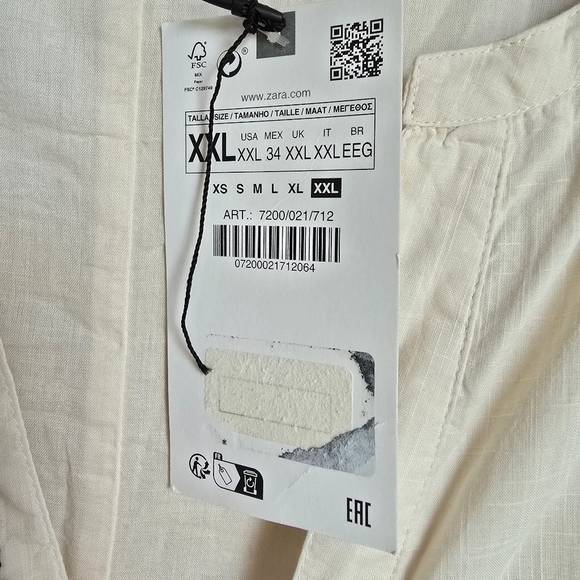 Zara New Ivory Black Embroidered Beaded Tassel Tie Flounce Maxi Dress SZ XXL - Picture 13 of 15